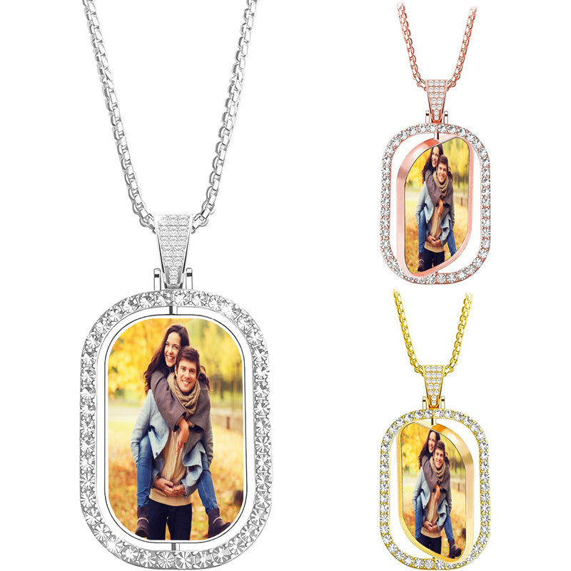 All New Your Own Picture Photo UV Printed Premium Nameplate Necklace Chain Personalized Free Laser Cut Any Name Custom With Silver or Choice Chain- WOW!