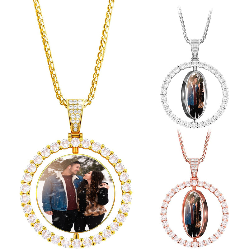 Cat Lover Gift Necklace: Custom , Silver or Rose Photo Projection Jewelry